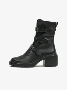 Black Leather Ankle Boots Högl Biker - Women #1447510