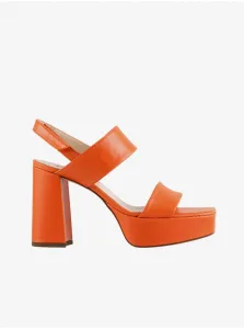 Orange Women's Leather High Heel Sandals Högl Cindy - Women