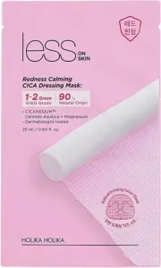 Holika Holika Maschera in tessuto lenitiva per pelli sensibili e arrossate Less on Skin (Redness Calming Cica Dressing Mask) 25 ml