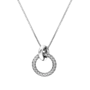 Hot Diamonds Collana in argento con diamante Woven DP866 (catena, pendente)
