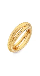 Hot Diamonds Doppio anello placcato oro con diamante Jac Jossa Hope DR229 51 mm