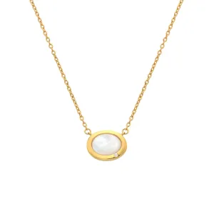 Hot Diamonds Elegante collana placcata in oro con madreperla e diamante Gemstones DN200