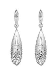 Hot Diamonds Eleganti orecchini in argento con diamanti Quest Filigree Teardrop DE655