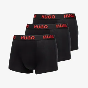 Hugo Boss Logo-Waistband Stretch Trunks 3-Pack Black #2775335