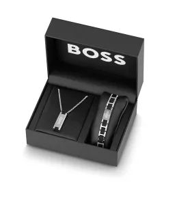 Hugo Boss Moderno set di gioielli da uomo Sakis 1570151 (collana, bracciale)