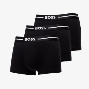 Hugo Boss Stretch-Cotton Trunks With Logo Stripe 3-Pack Black #252041