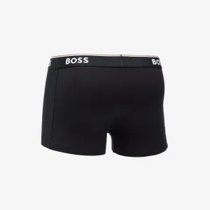 Hugo Boss Stretch-Cotton Trunks With Logo Waistbands 3-Pack Black #251840