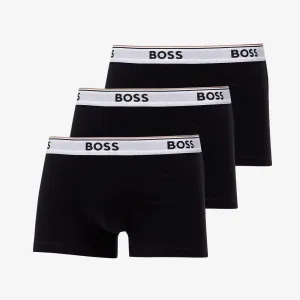 Hugo Boss Stretch-Cotton Trunks With Logo Waistbands 3-Pack Black #1800298