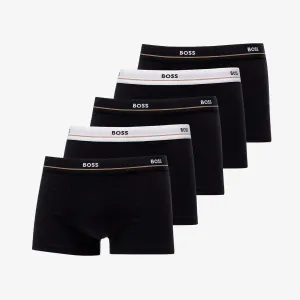 Hugo Boss Stretch-Cotton Trunks With Logo Waistbands 5-Pack Black #3115521