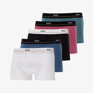 Hugo Boss Stretch-Cotton Trunks With Logo Waistbands 5-Pack Multi