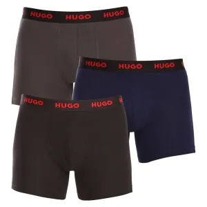Hugo Boss Logo-Waistband Boxer Briefs 3-Pack Dark Grey/ Navy/ Black #2779406
