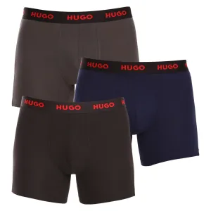 Hugo Boss Logo-Waistband Boxer Briefs 3-Pack Dark Grey/ Navy/ Black #2779407