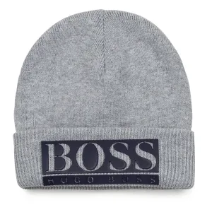 Hugo Boss Boys Grey Logo Beanie Hat - 56 cm GREY
