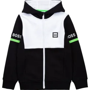 Hugo Boss Boys  Black Cotton Logo hoodie - 12Y BLACK