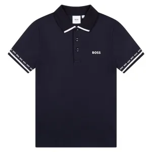 Hugo Boss Boys Logo Polo Shirt Navy - 10Y NAVY