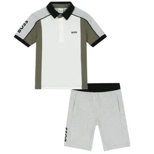Hugo Boss Boys Polo Shirt & Shorts Set White - 10Y WHITE