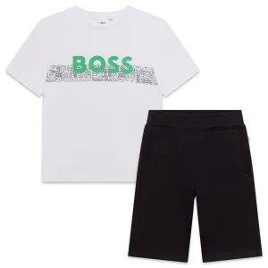 Hugo Boss Boys T-shirt And Shorts Set Black - 10Y BLACK