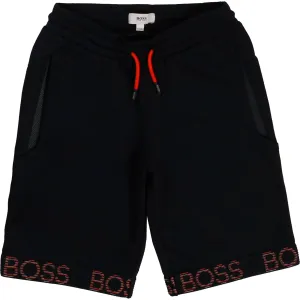 Hugo Boss Boys Logo Shorts Black - NAVY 16Y