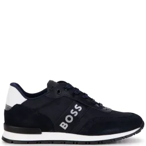 Hugo Boss Boys Lace Up Sneakers Navy - EU 35 NAVY