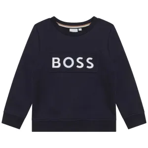 Hugo Boss Baby Embossed Logo Sweater Navy - 6M Navy