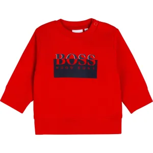 Hugo Boss Red Cotton Logo Sweater - 2Y RED