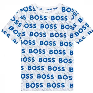Hugo Boss Boys 3D Effect Logo T-shirt White - 12Y WHITE