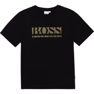 Hugo Boss Boys Black Cotton Logo T-Shirt - 12Y BLACK