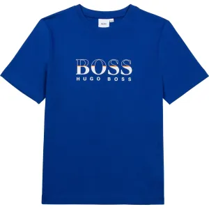 Hugo Boss Boys Blue Logo T-Shirt - 10Y BLUE