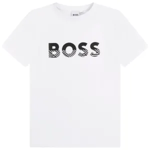 Hugo Boss Boys Classic  Icon Logo T Shirt White - 10Y White