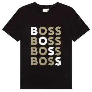 Hugo Boss Boys Logo T-shirt Black - 14Y BLACK