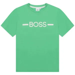 Hugo Boss Boys Logo T-shirt Green - 10Y GREEN #484717