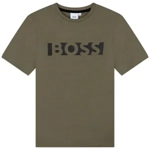 Hugo Boss Boys Logo T-shirt Green - 4Y GREEN #484707