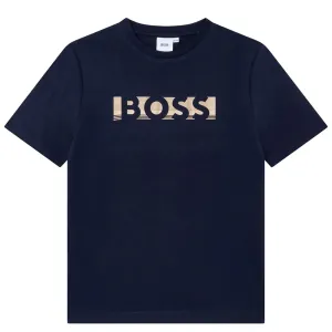 Hugo Boss Boys Logo T-shirt Navy - 6Y NAVY