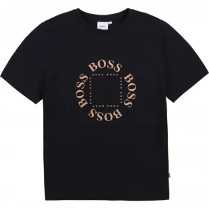 Hugo Boss Boys Logo T-shirt Navy - NAVY 16Y