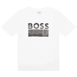 Hugo Boss Boys Logo T-shirt White - 4Y WHITE