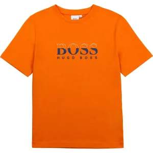 Hugo Boss Boys Orange Logo T-Shirt - 10Y ORANGE