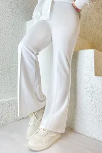 InStyle Spanish Leg Scuba Pants - White #3059827