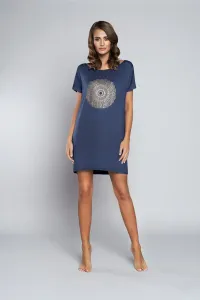 Mandala Shirt with Short Sleeves - Dark Blue