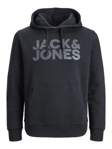 Jack&Jones Felpa da uomo JJECORP Regular Fit 12152840 Black/Large Prin M