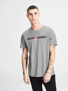 Jack&Jones T-shirt da uomo JJECORP Slim Fit 12137126 Light Grey Melange L