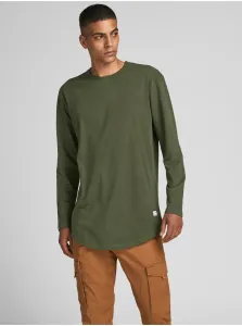 Khaki Mens Long Sleeve T-Shirt Jack & Jones Noa - Men