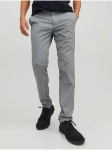 Grey Mens Checkered Trousers Jack & Jones Marco - Men #2256186
