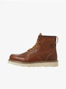 Brown Men's Leather Winter Ankle Boots Jack & Jones Gate - Mens