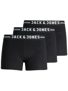 Jack&Jones PACK 3 - boxer da uomo SENSE 12081832 Black Black waistband XXL