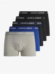 Set of five boxers in black, blue and grey Jack & Jones Basic - Men