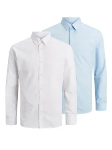 Jack&Jones 2 PACK - camicia da uomo JJJOE Slim Fit 12182995 Cashmere Blue M
