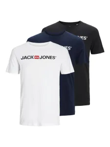 Jack&Jones 3 PACK - maglietta da uomo JJECORP Slim Fit 12191330 Black/White/Navy L