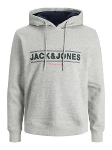 Jack&Jones Felpa uomo JORFRIDAY Standard Fit 12220537 Light Grey Melange JJ M