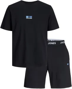Jack&Jones Set da uomo - t-shirt e pantaloncini JACOSCAR Standard Fit 12258219 Black/Shorts L