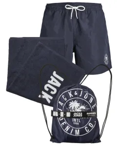 Jack&Jones Set uomo - costume boxer, telo mare e sacca JPSTBEACH Regular Fit 12249449 Navy Blazer XL